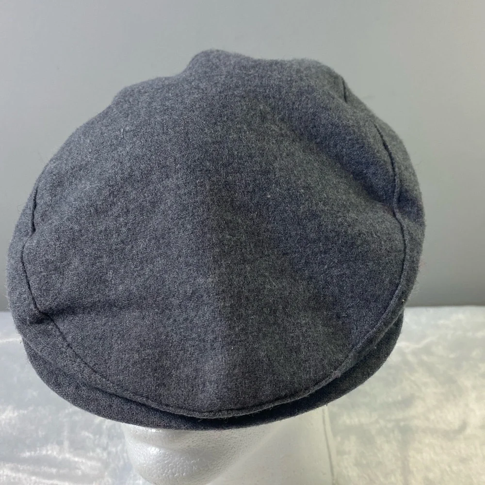 Pendleton 100% Virgin Wool Charcoal Gray Newsboy Messenger Winter Cap Sz Small